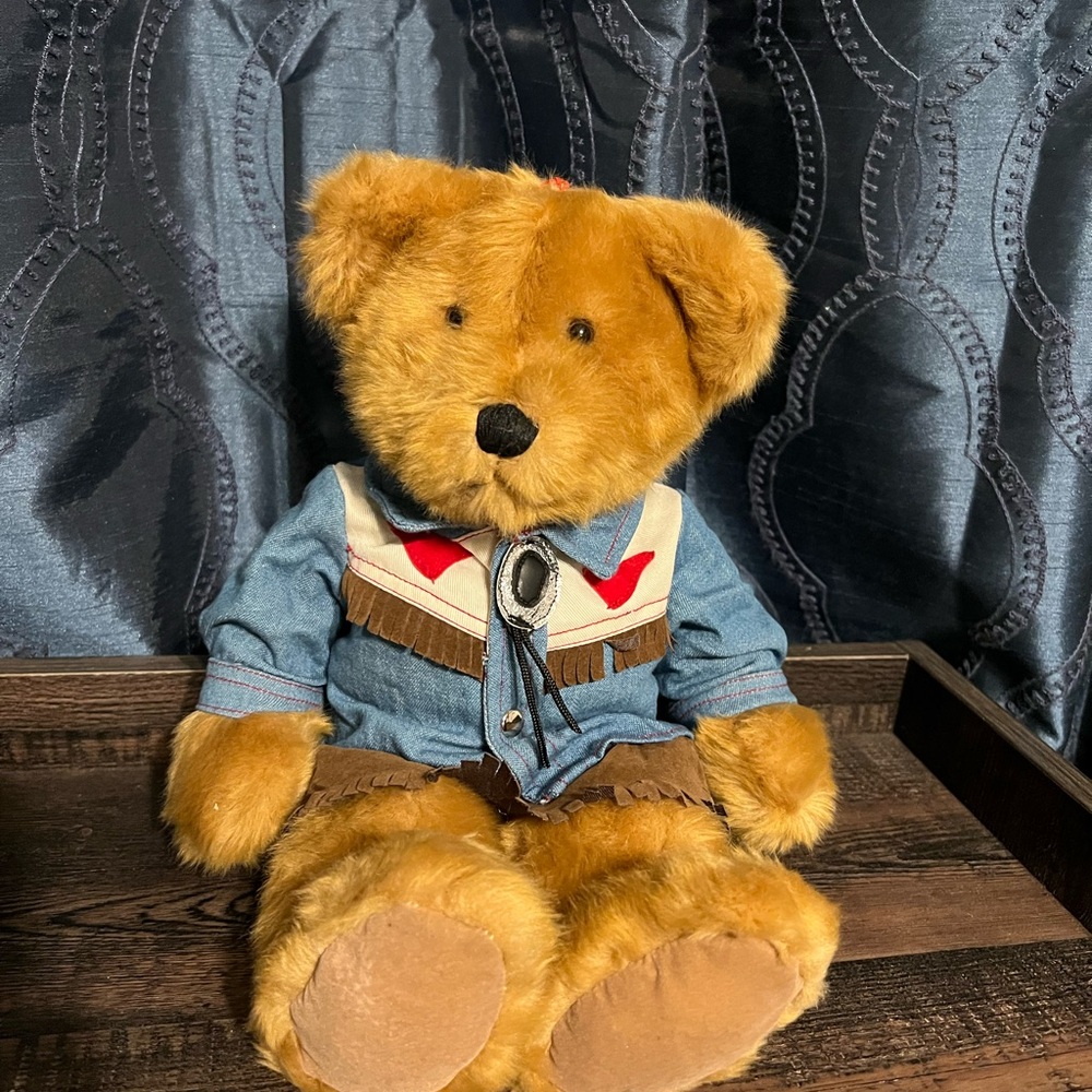 Charming blue and white Moondance bear